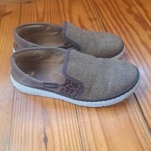 Ariat Cruisers Brown Leopard Print Moccasin Loafers Size 7B